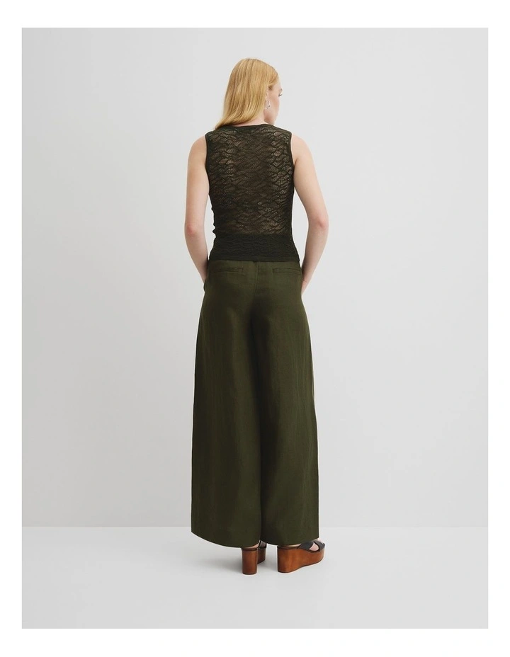 Lace Knit Tank in Caper image 4