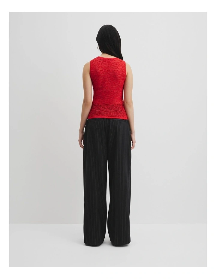 Lace Knit Tank in Vivid Red image 4