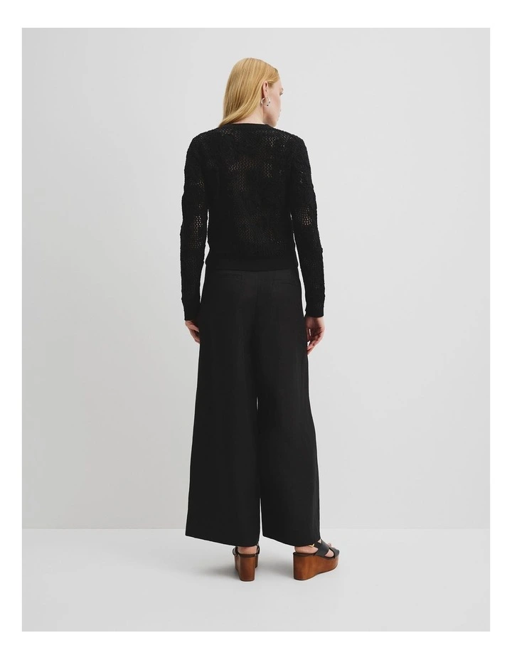 Applique Knit Cardigan in Black image 4