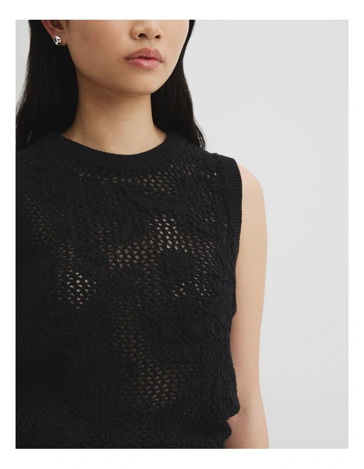 Applique Knit Tk in Black image 2