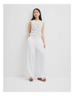 Applique Knit Tk in Antique White