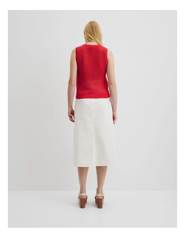 Applique Knit Tank in Vivid Red image 4