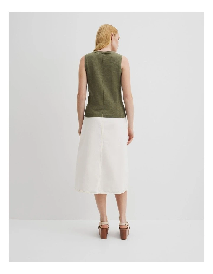Organically Grown Cotton Linen Vest in Caper image 4