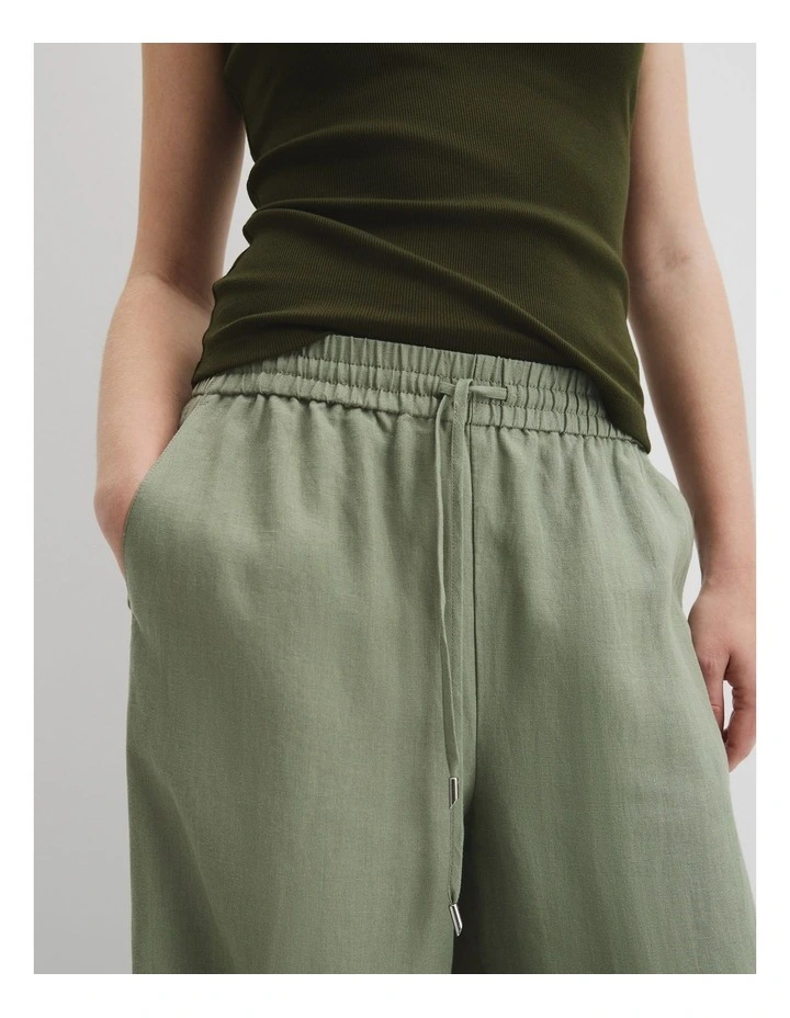 Organically Grown Linen Pull-on Pant in Sage image 3