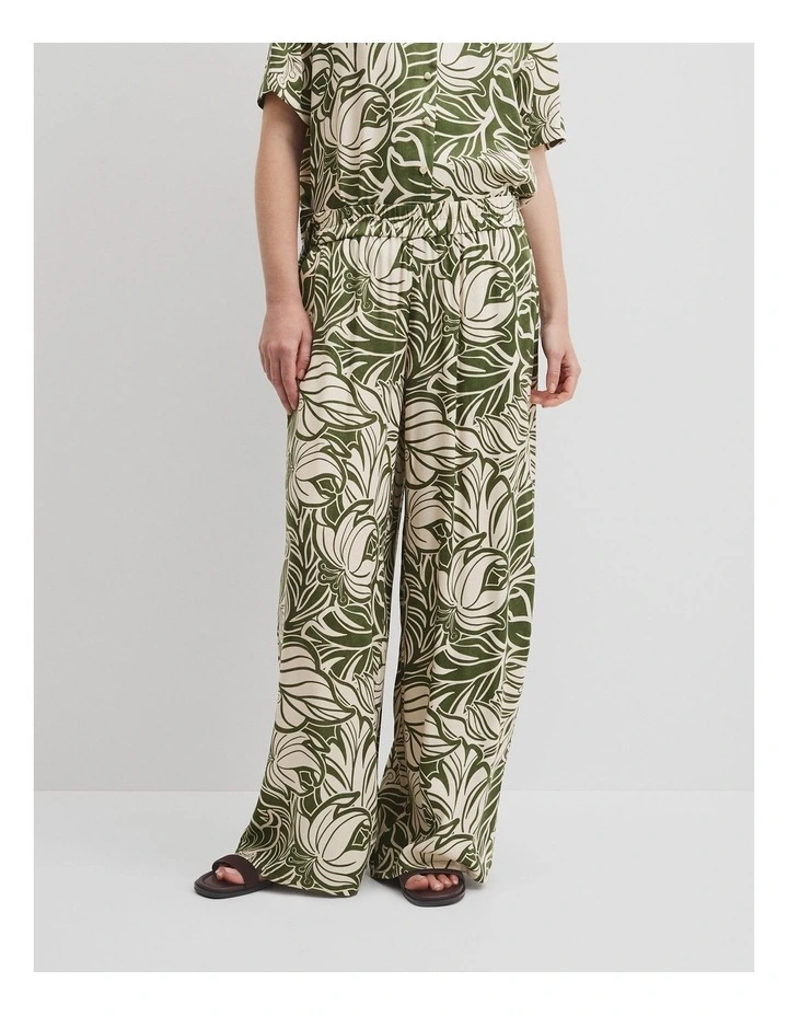 Print Pull On Cupro Pant in Etched Tropical image 2