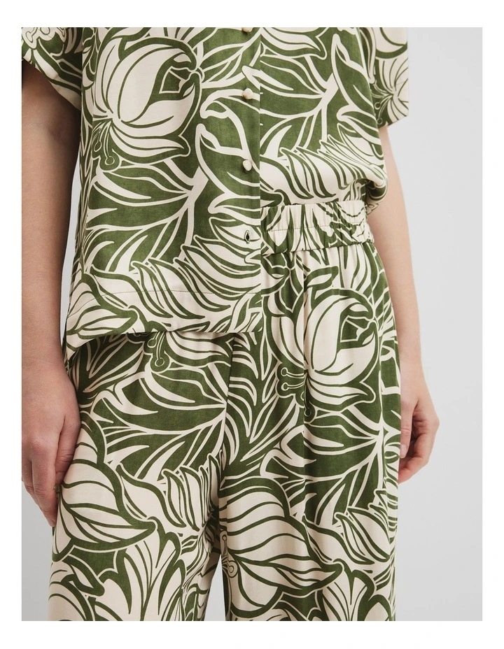Print Pull On Cupro Pant in Etched Tropical image 3
