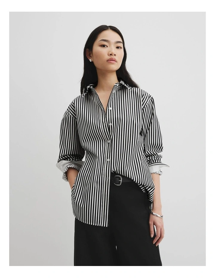 Oxford Stripe Shirt in Black Stripe image 2