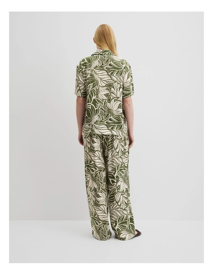 Print Short Sleeve Cupro Shirt in Etched Tropical image 4