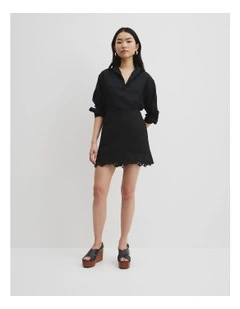 Organically Grown Linen Popover in Black