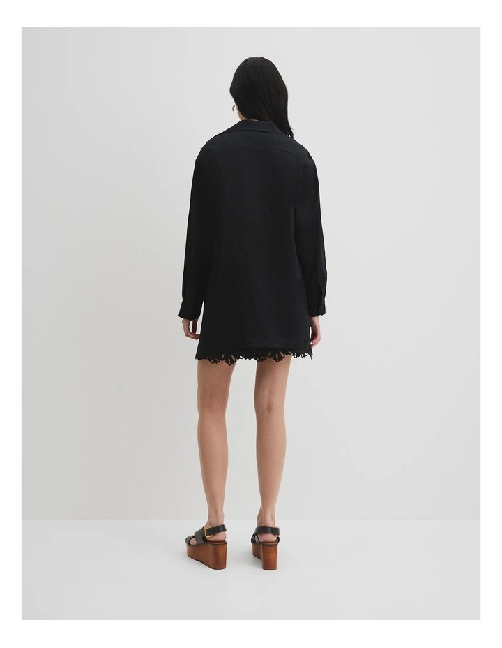 Organically Grown Linen Popover in Black image 4
