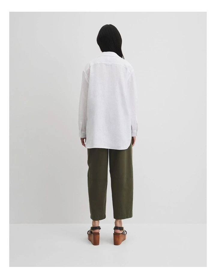 Organically Grown Linen Popover in White image 4