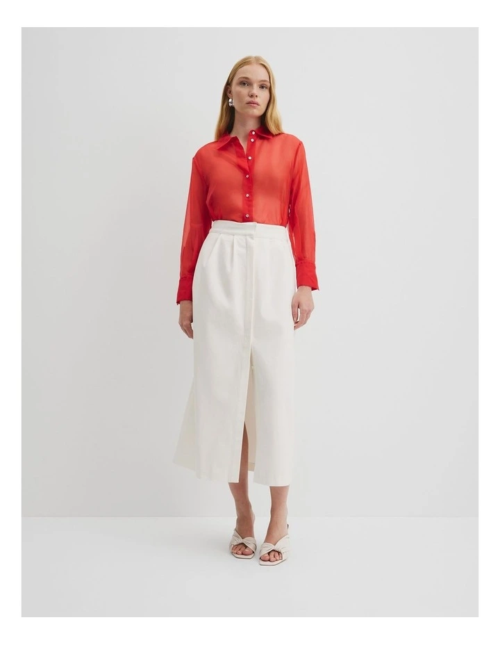 Organza Shirt in Vivid Red image 1