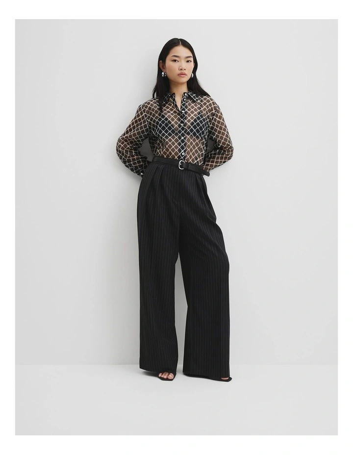 Print Organza Shirt in Twisted Geo image 2