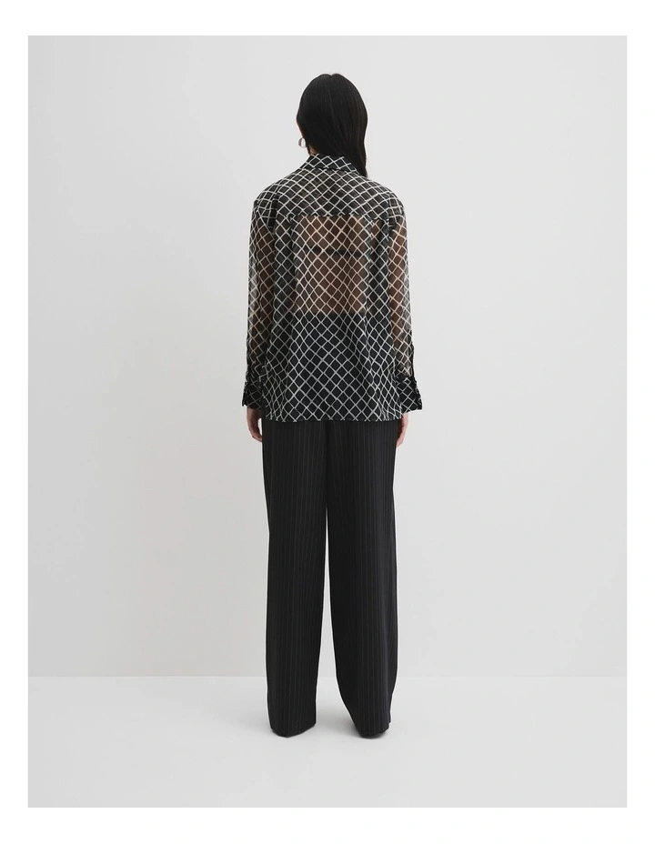 Print Organza Shirt in Twisted Geo image 4
