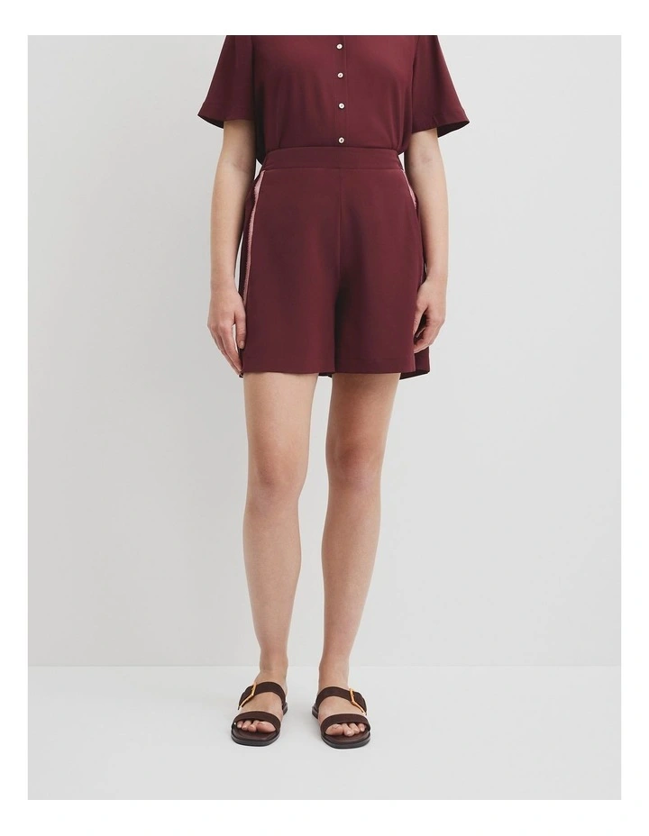 Country Road X Ngali Silk Embroidered Short in Burgundy image 2