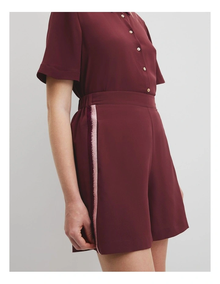 Country Road X Ngali Silk Embroidered Short in Burgundy image 3