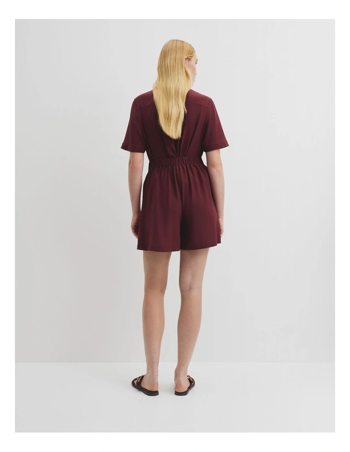 Country Road X Ngali Silk Embroidered Short in Burgundy image 4