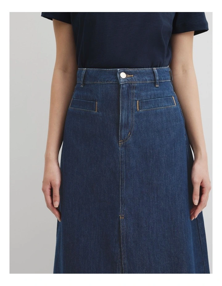 Split Midi Skirt in Ink Wash image 2