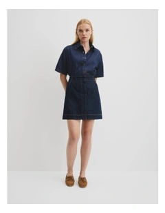 Denim Mini Skirt in Indigo Rinse