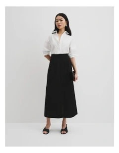 Tulip Drill Skirt in Black