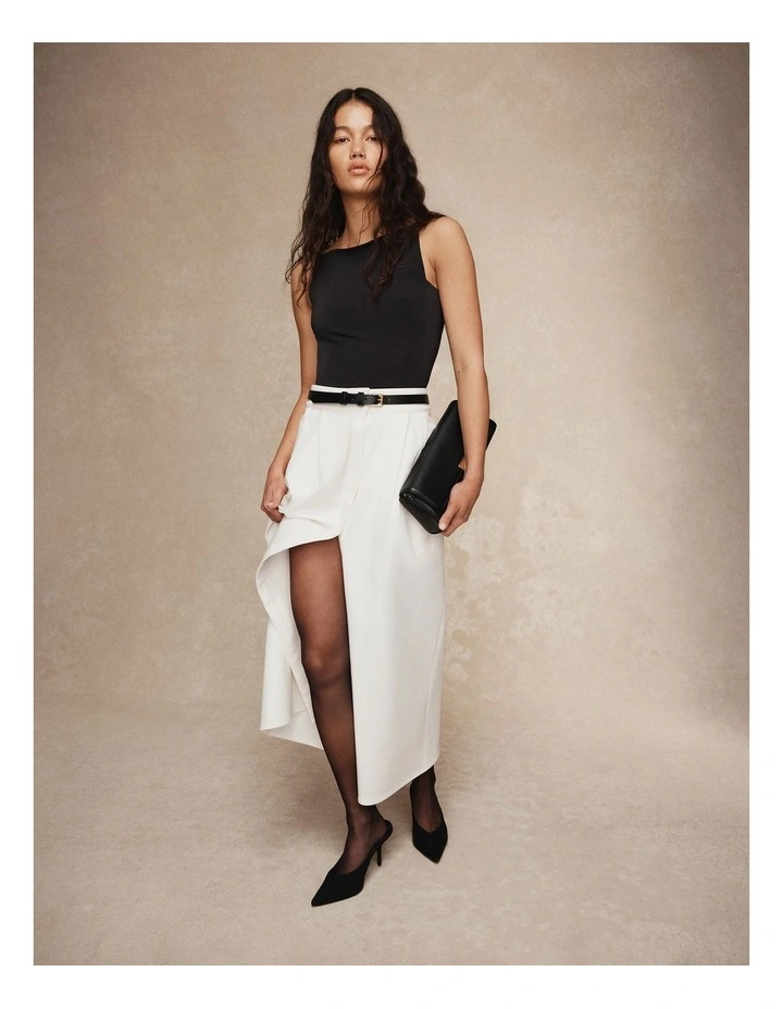 Tulip Drill Skirt in Antique White image 2