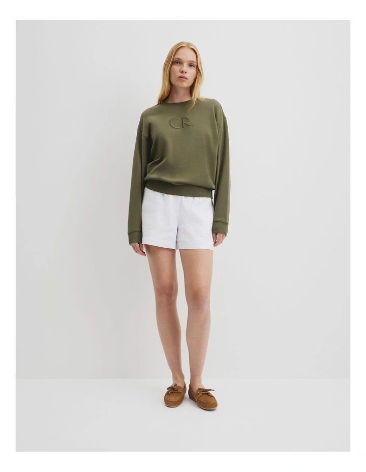 Australian Cotton Cr Logo Sweat in Caper image 1