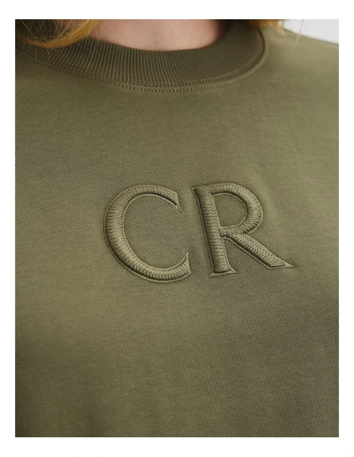 Australian Cotton Cr Logo Sweat in Caper image 2