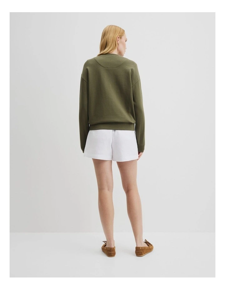 Australian Cotton Cr Logo Sweat in Caper image 4