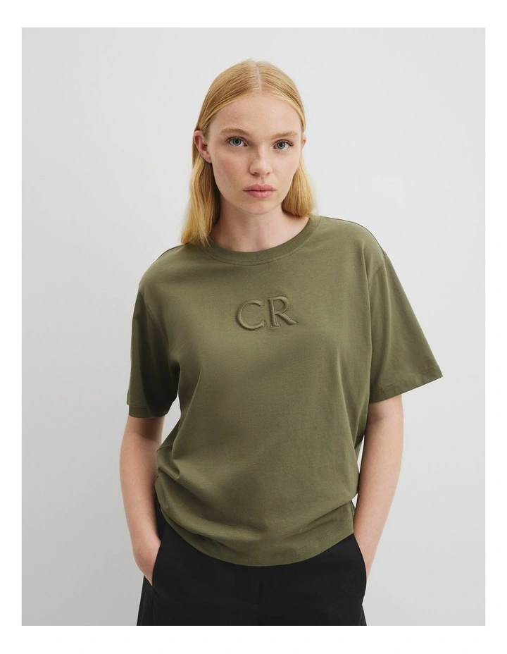 Australian Cotton Cr Logo T-shirt in Caper image 1
