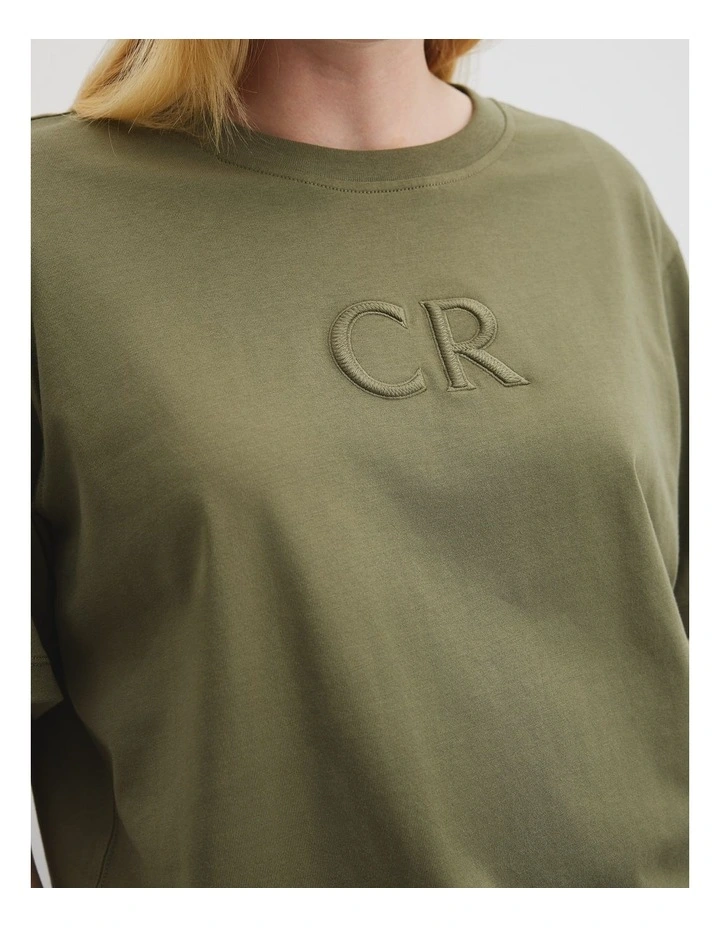 Australian Cotton Cr Logo T-shirt in Caper image 2