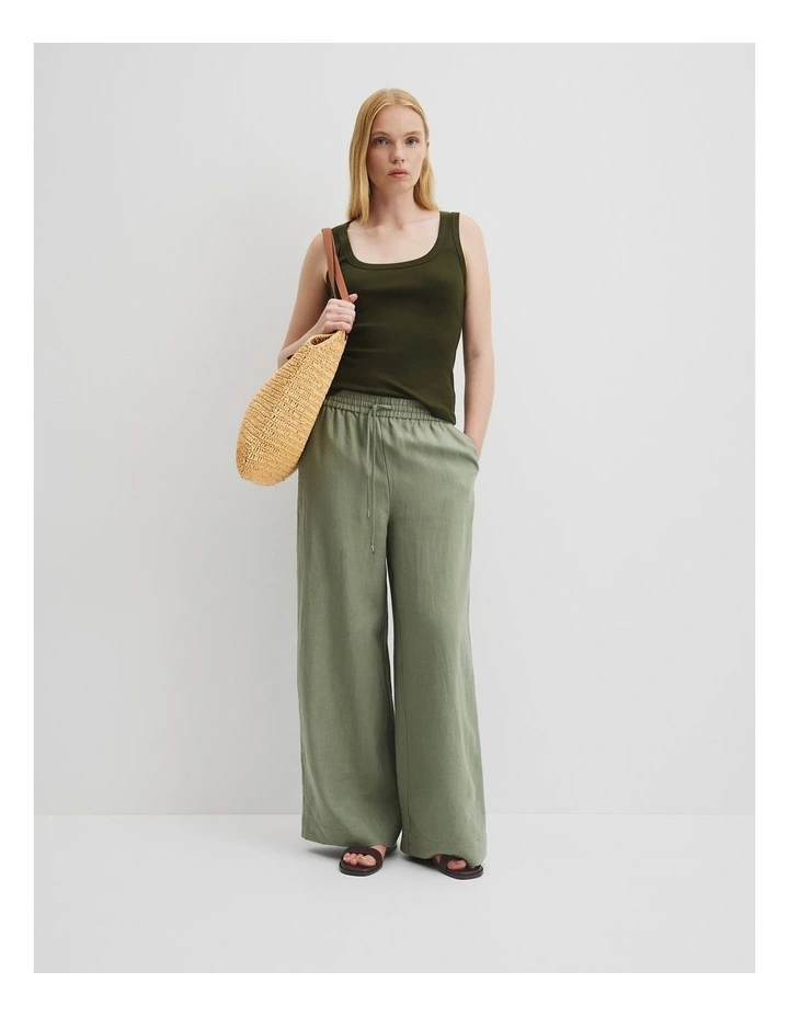 Scoop Rib Tank in Deep Olive image 1