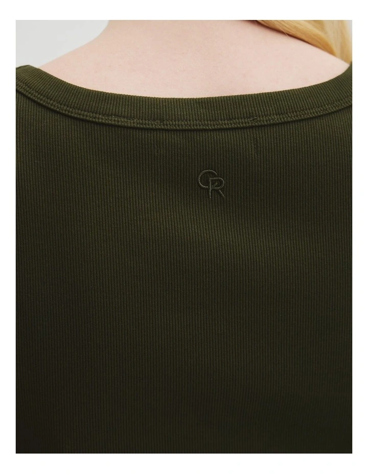 Scoop Rib Tank in Deep Olive image 3