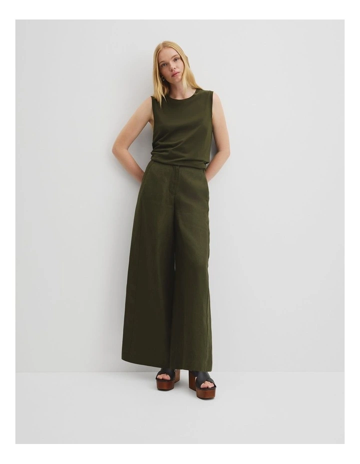 Australian Cotton Relaxed Crew Tank in Deep Olive image 3