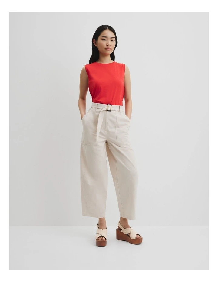 Australian Cotton Relaxed Crew Tank in Vivid Red image 1