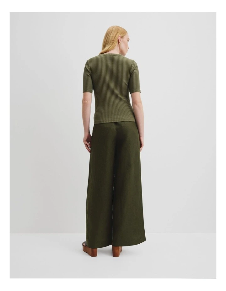 Short Sleeve Rib T-shirt in Caper image 4