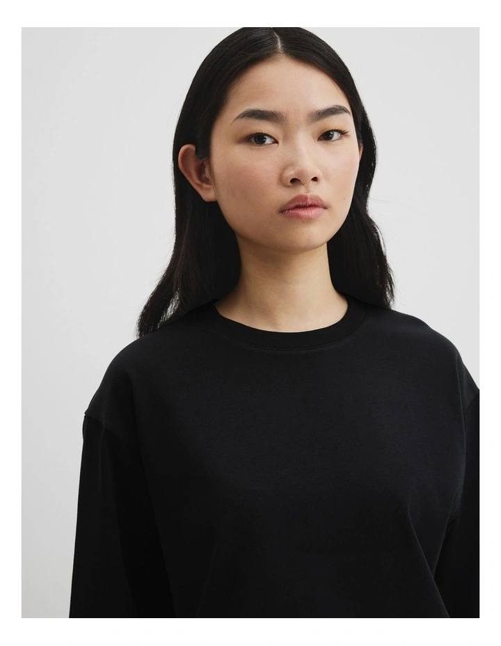 Australian Cotton Boxy T-shirt in Black image 3