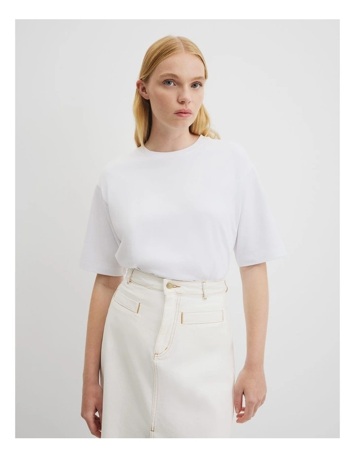 Australian Cotton Boxy T-shirt in White image 2