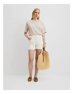 Australian Cotton Boxy T-shirt in Crema