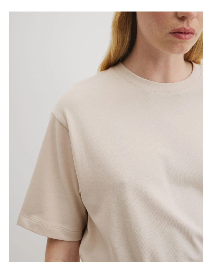Australian Cotton Boxy T-shirt in Crema image 2