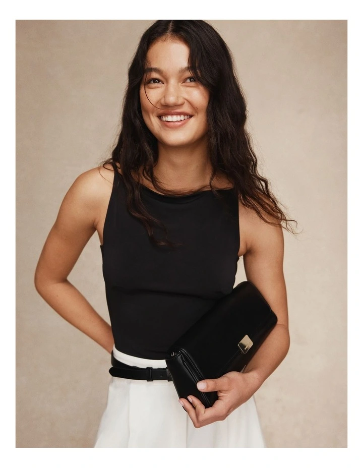 Square Neck Bodysuit in Black image 2