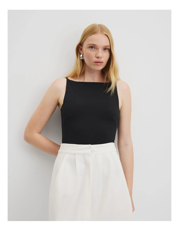 Square Neck Bodysuit in Black image 4