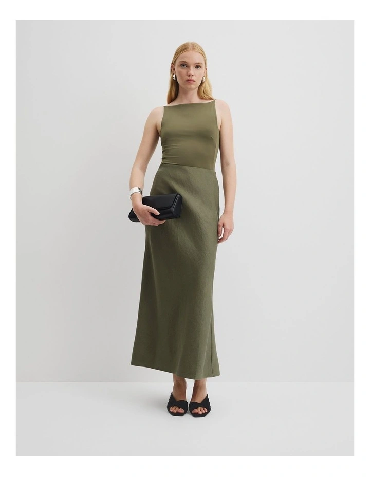 Square Neck Bodysuit in Caper image 2
