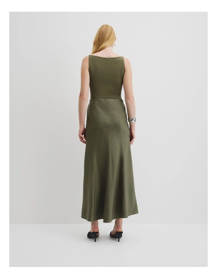 Square Neck Bodysuit in Caper image 4