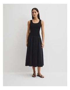 Spliced Tank Dress in Black