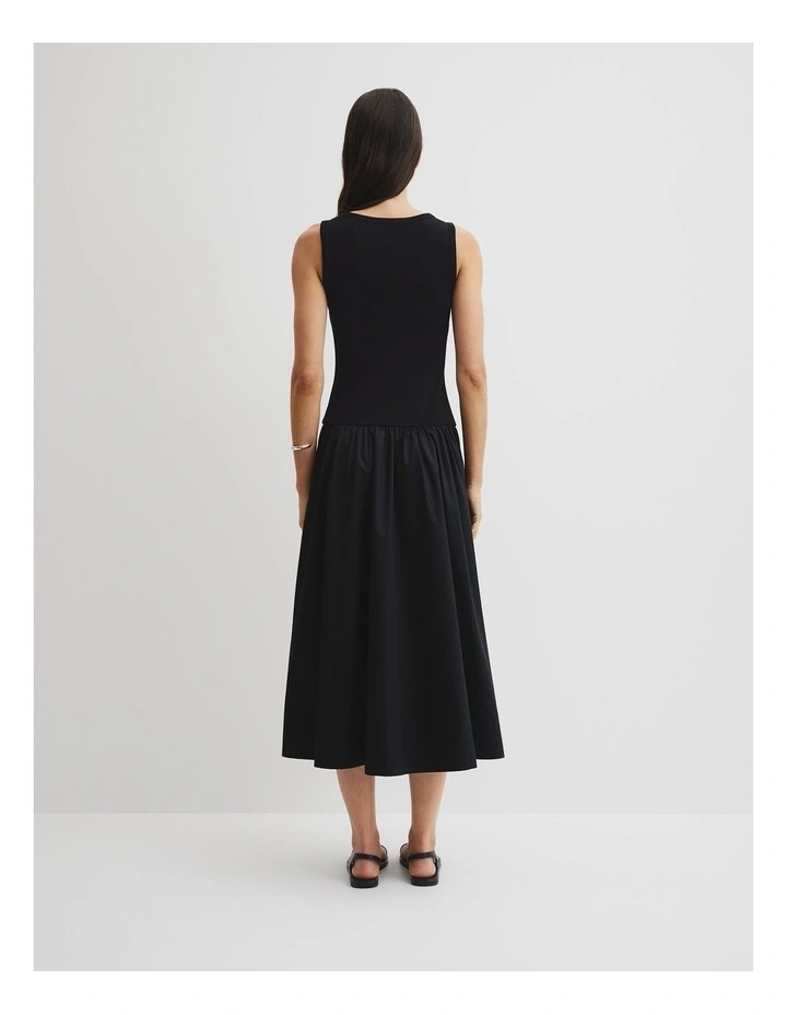 Spliced Tank Dress in Black image 4