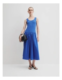 Spliced Tank Dress in Riviera Blue