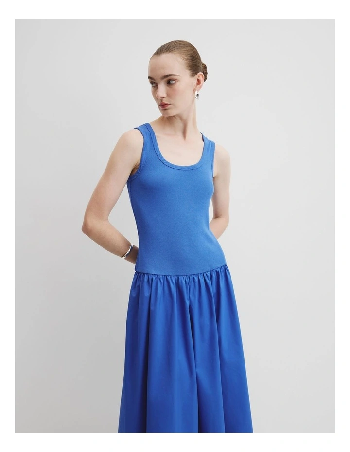 Spliced Tank Dress in Riviera Blue image 3