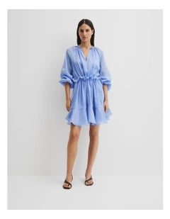 Drop Waist Mini Dress in Cornflower