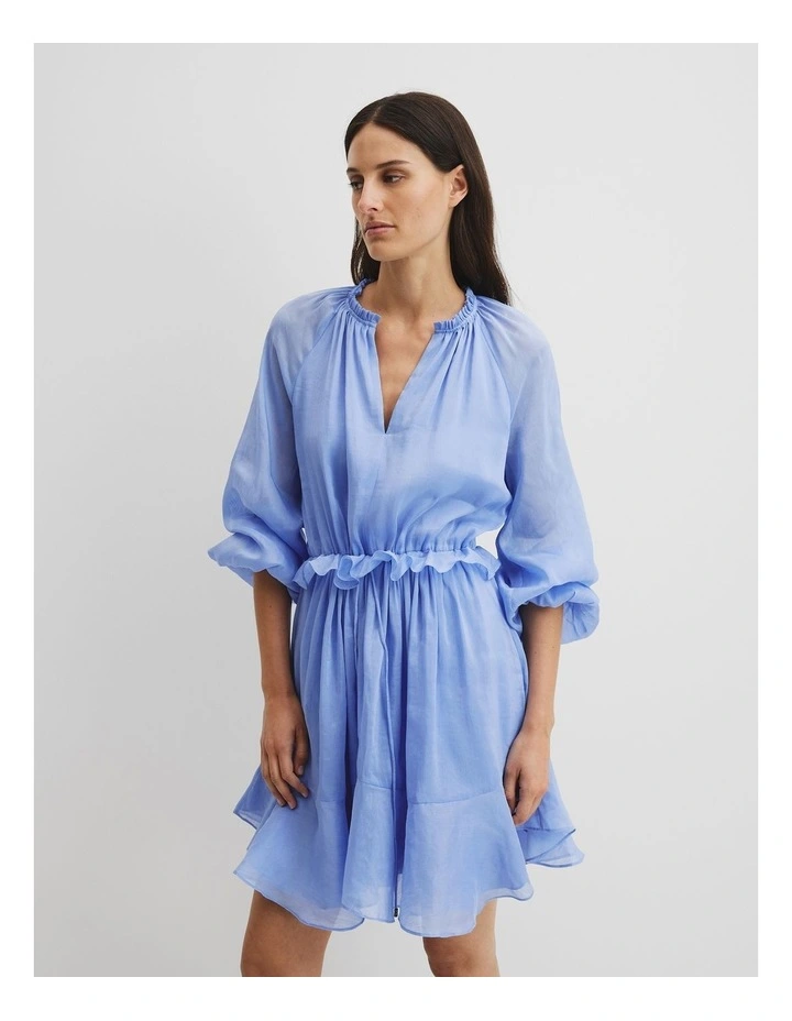 Drop Waist Mini Dress in Cornflower image 2