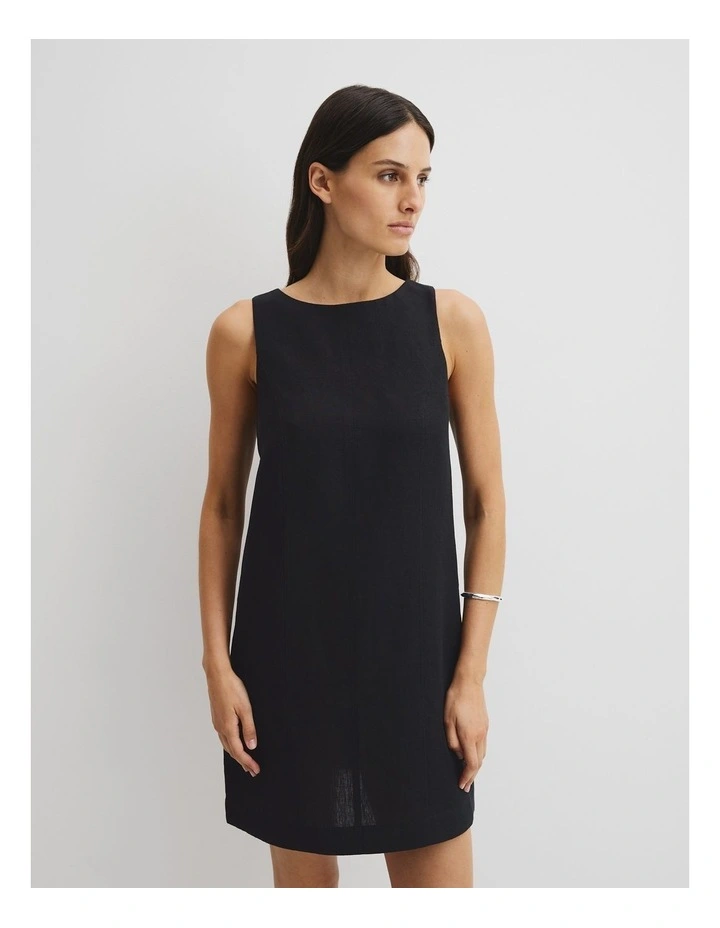 Mini Shift Dress in Black image 2